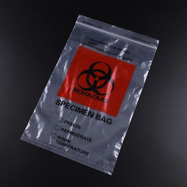 3 nástěnné plastové tašky na biologické nebezpečí Ziplock na přepravu vzorků