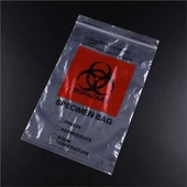 3 nástěnné plastové tašky na biologické nebezpečí Ziplock na přepravu vzorků